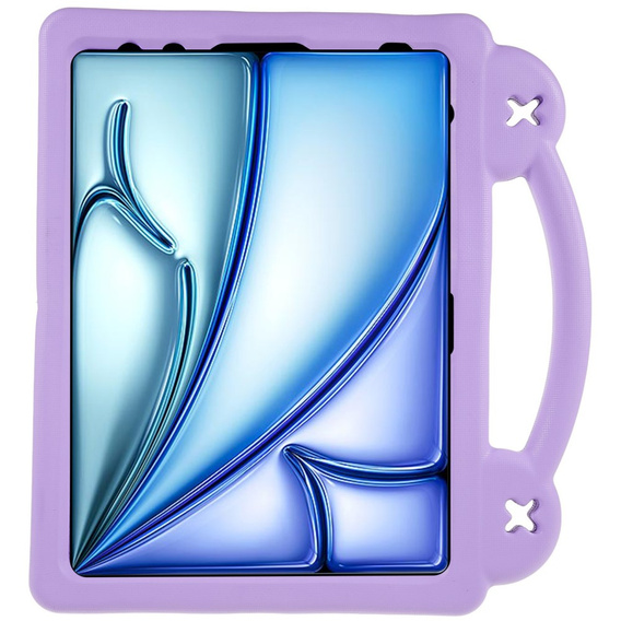 Husă pentru copii pentru Apple iPad Air 11" 6 gen. 2024, Cute Patterns, cu suport, violet