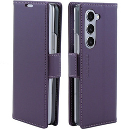 Husă pentru Samsung Galaxy Z Fold 5 5G, ERBORD Glossy Litchi, portofel cu clapetă, violet