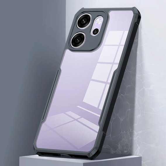 Carcasă pentru Oppo Reno 14F, întărită, transparentă cu laturi negre