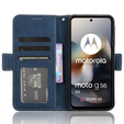 Cu clapetă pentru Motorola Moto G56 5G, Card Slot, albastru închis