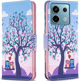 Cu clapetă pentru Xiaomi Redmi Note 13 Pro 5G, Wallet, Owls & Tree