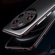 Husa pentru Xiaomi 14 Ultra, Armor Bumper, cu capac pentru obiectiv, negru / roșu