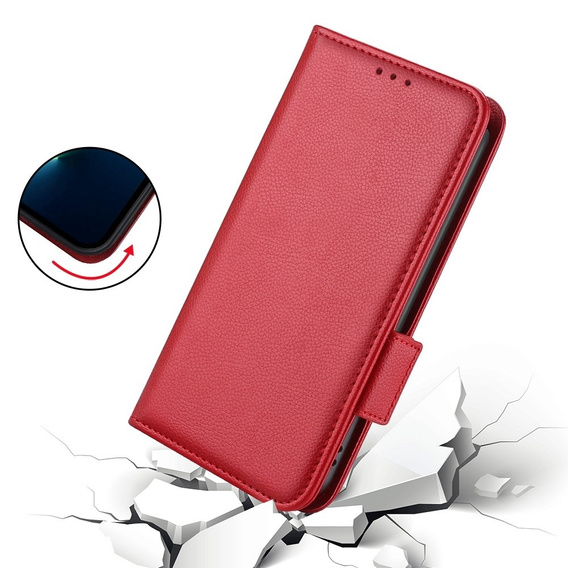 Cu clapetă pentru Xiaomi Redmi Note 12 5G / POCO X5 5G, Wallet Litchi Magnet, roșu