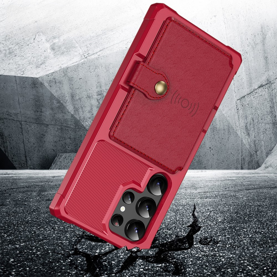 Husa pentru Samsung Galaxy S25 Ultra, Card Holder Kickstand, negru