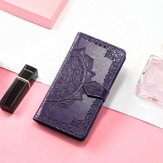 Cu clapetă pentru Oppo Reno 12 Pro, Mandala, violet