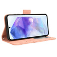 Cu clapetă pentru Samsung Galaxy A55 5G, Card Slot, roz