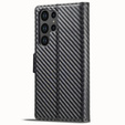 Carcasă cu clapetă pentru Samsung Galaxy S25 Ultra, Carbon LC.IMEEKE, negru