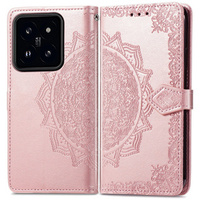 Cu clapetă pentru Xiaomi 14T, Mandala, roz rose gold