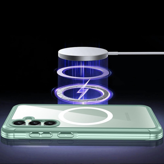 Carcasă pentru Samsung Galaxy S23 FE, Shockproof, cu folie pentru ecran, pentru MagSafe, verde