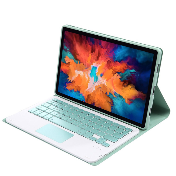 Carcasă + tastatură Lenovo Tab P11 J606F / Tab P11 5G / P11 + Plus, TouchPad Keyboard, verde deschis
