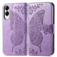 Cu clapetă pentru Samsung Galaxy S25 Edge, Butterfly, violet