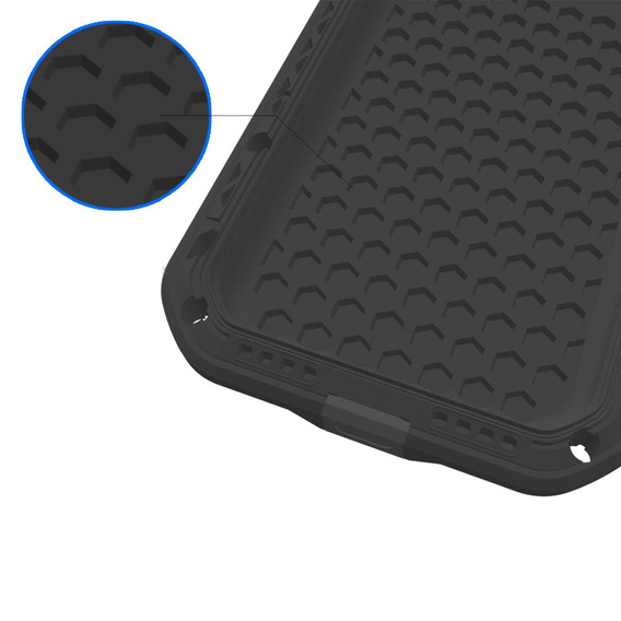 Love Mei Huse pentru iPhone 8 Plus / 7 Plus, armored with glass, negru