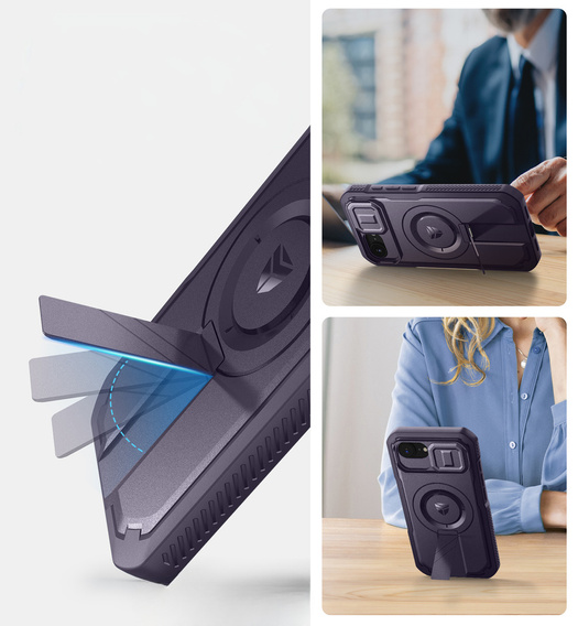Carcasă blindată pentru iPhone 16 Pro Max, Dexnor CamProtect MagSafe, violet