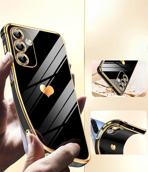 Carcasa pentru Samsung Galaxy A36, Electro heart, negru + sticlă 9H