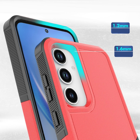 Husa blindată pentru Samsung Galaxy A55 5G, Dual Shockproof, roșu