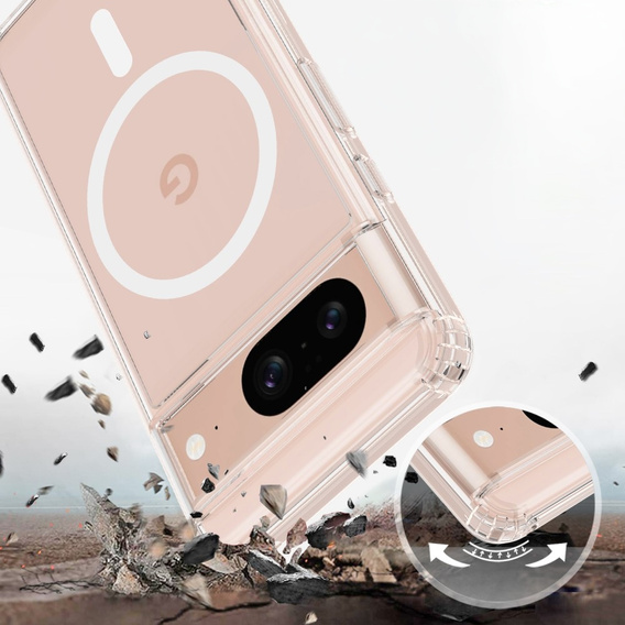 Husă pentru Google Pixel 8, Fusion Hybrid Case, pentru MagSafe, transparentă