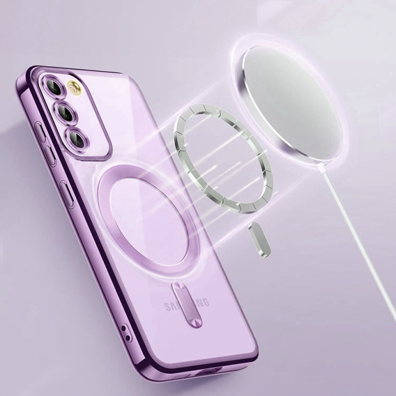 Husă pentru Samsung Galaxy S23, Electro MagSafe, violet + Sticlă pentru ecran