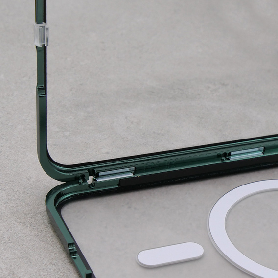 Carcasa Magnetic Dual Glass MagSafe pentru Samsung Galaxy S23, verde