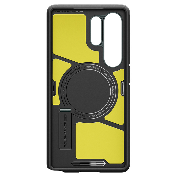 Carcasa Spigen pentru Samsung Galaxy S25 Ultra, Tough Armor Mag MagSafe, verde + 9H Tempered Glass
