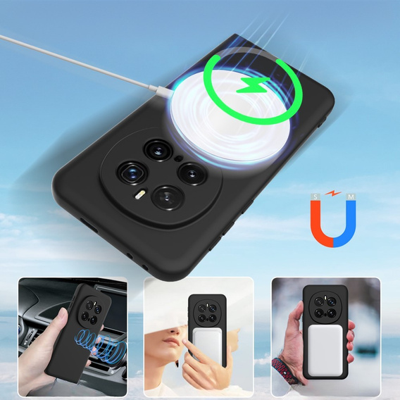 Huse pentru Honor Magic7 Pro 5G, Silicone MagSafe, negru