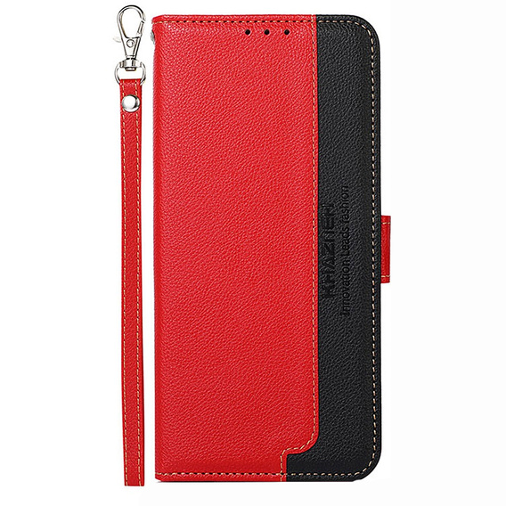 Cu clapetă pentru Motorola Moto G53 / G23 / G13, KHAZNEH RFID, Dual Color, roșu