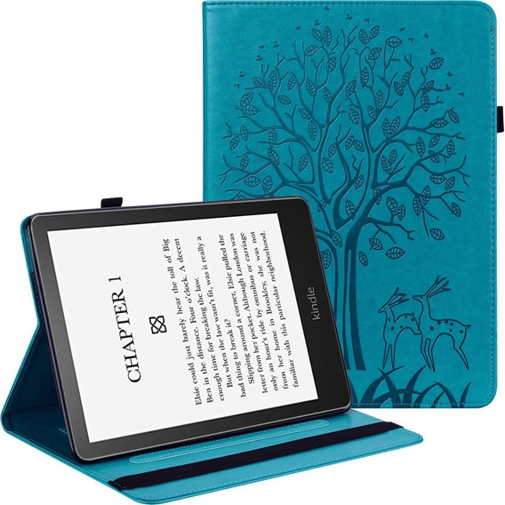 Carcasă cu clapetă pentru Amazon Kindle Paperwhite 5 (2021), tree, albastru