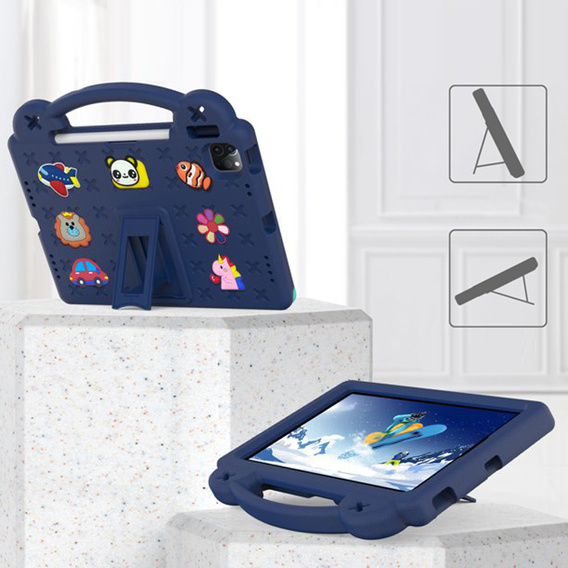 Husă pentru copii pentru iPad 10.9 2022 10 Gen, Cute Patterns, cu suport, albastru închis