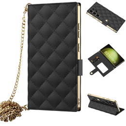 Husă flip pentru Samsung Galaxy S23 Ultra, GKK Mirror Wallet, negru