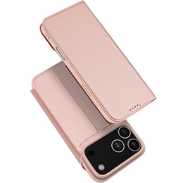 Husă Dux Ducis pentru iPhone 17 Pro, Skin Pro, cu clapetă, cu slot pentru carduri, roz