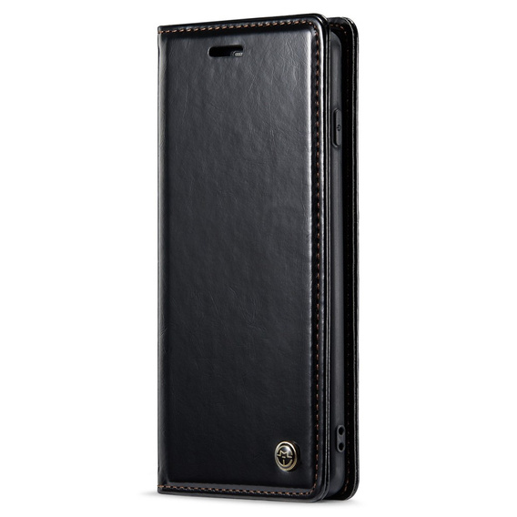 Carcasă flip CASEME pentru Samsung Galaxy S10+ Plus, Waxy Textured, negru