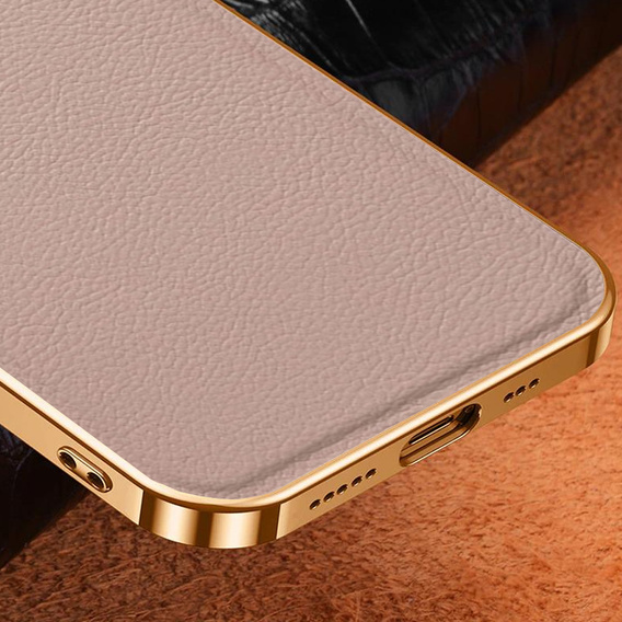 Huse pentru iPhone 14 Pro Max, Cowhide Leather, roz