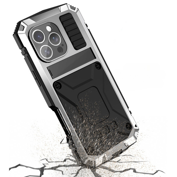 Husă blindată pentru iPhone 16 Pro, R-JUST, de argint