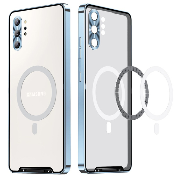 Carcasă de protecție pentru camera foto pentru Samsung Galaxy Note 10+ Plus, CamShield MagSafe, transparent / albastru