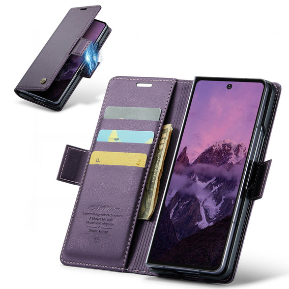 CASEME Litchi Wallet flip caz pentru Samsung Galaxy Z Fold7 5G