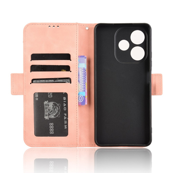 Cu clapetă pentru Oppo A5 Pro 5G, Card Slot, roz