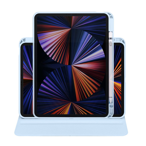 Husă pentru iPad Pro 11" 2022/2021/2020 (4/3/2 gen.), cu spațiu pentru stylus, rotativ la 360 °, albastru