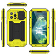 Husă pentru iPhone 13 Pro, R-JUST CamShield Slide, armată, galben / negru