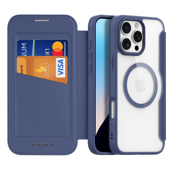 Dux Ducis Huse pentru iPhone 16 Pro, Skin X Pro, MagSafe, albastru închis