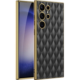 Husă pentru Samsung Galaxy S24 Ultra, Leather Rhombus, negru