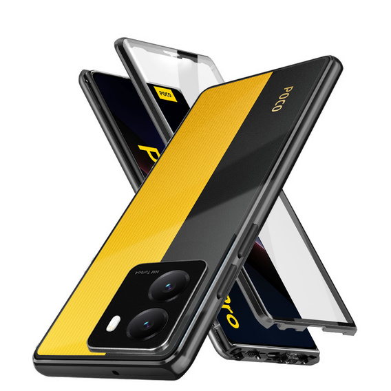 Husa pentru Xiaomi Poco X7 Pro 5G, Magnetic Dual Glass, negru