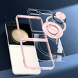 Husă pentru Samsung Galaxy Z Flip7 FE / Z Flip6, Corners Dropproof, pentru MagSafe, transparent / roz