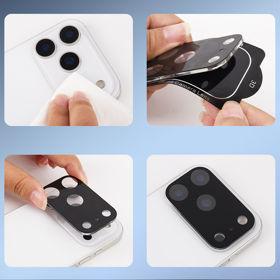 Sticlă temperată pentru camera foto pentru iPhone 16 Pro / 16 Pro Max, transparentă
