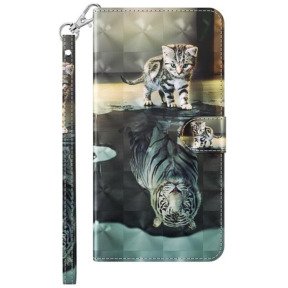 Cu clapetă pentru Xiaomi Redmi 13C / Poco C65, Wallet, Cat & Tiger