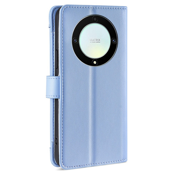 Cu clapetă pentru Honor Magic5 Lite, Wallet Zipper Pocket, albastru