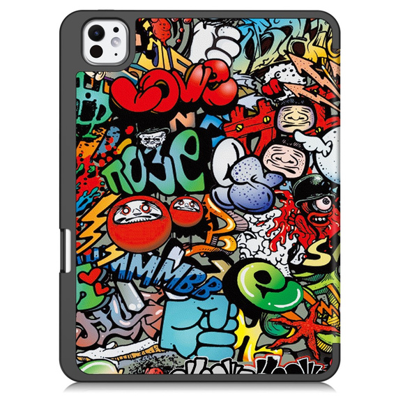 Husă pentru iPad Pro 11 2024, Smartcase, graffiti