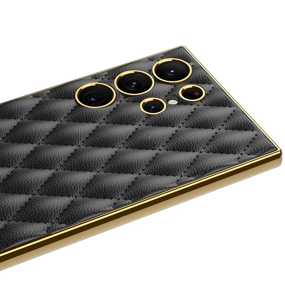 Husă pentru Samsung Galaxy S24 Ultra, Leather Rhombus, negru