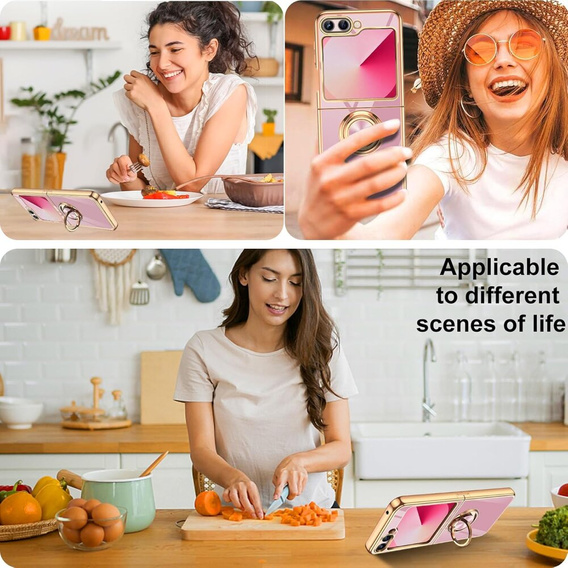 Huse pentru Samsung Galaxy Z Flip7 FE / Z Flip6, Electro Ring, violet