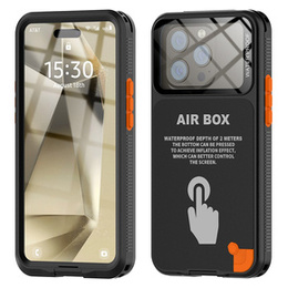 Carcasă impermeabilă IP68 pentru iPhone 15 Pro, SHELLBOX Air Box, negru
