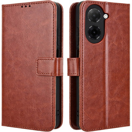 Cu clapetă pentru Xiaomi Redmi A5, Crazy Horse Wallet, maro