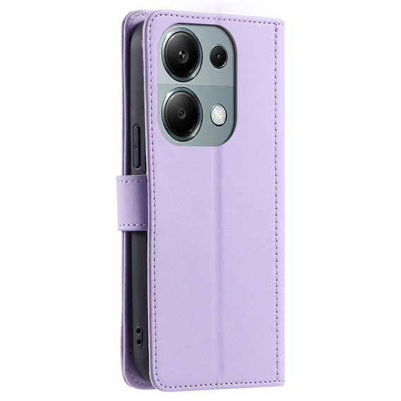 Husă cu clapetă pentru Xiaomi Redmi Note 13 Pro 4G / Xiaomi Redmi Note 14S / Xiaomi Poco M6 Pro 4G, Rhombus Crossbody Leather, violet